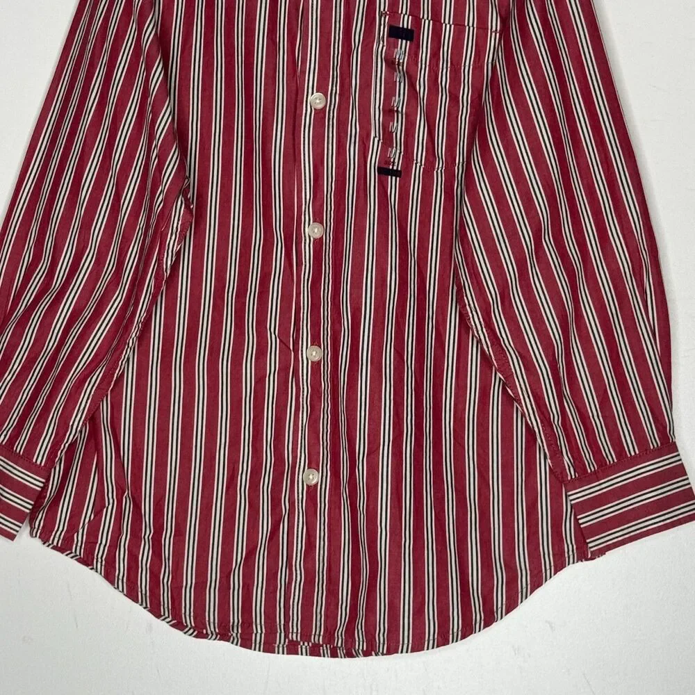 New The Children's Place Striped Button Down Long Sleeve Shirt Boys Size 7/8